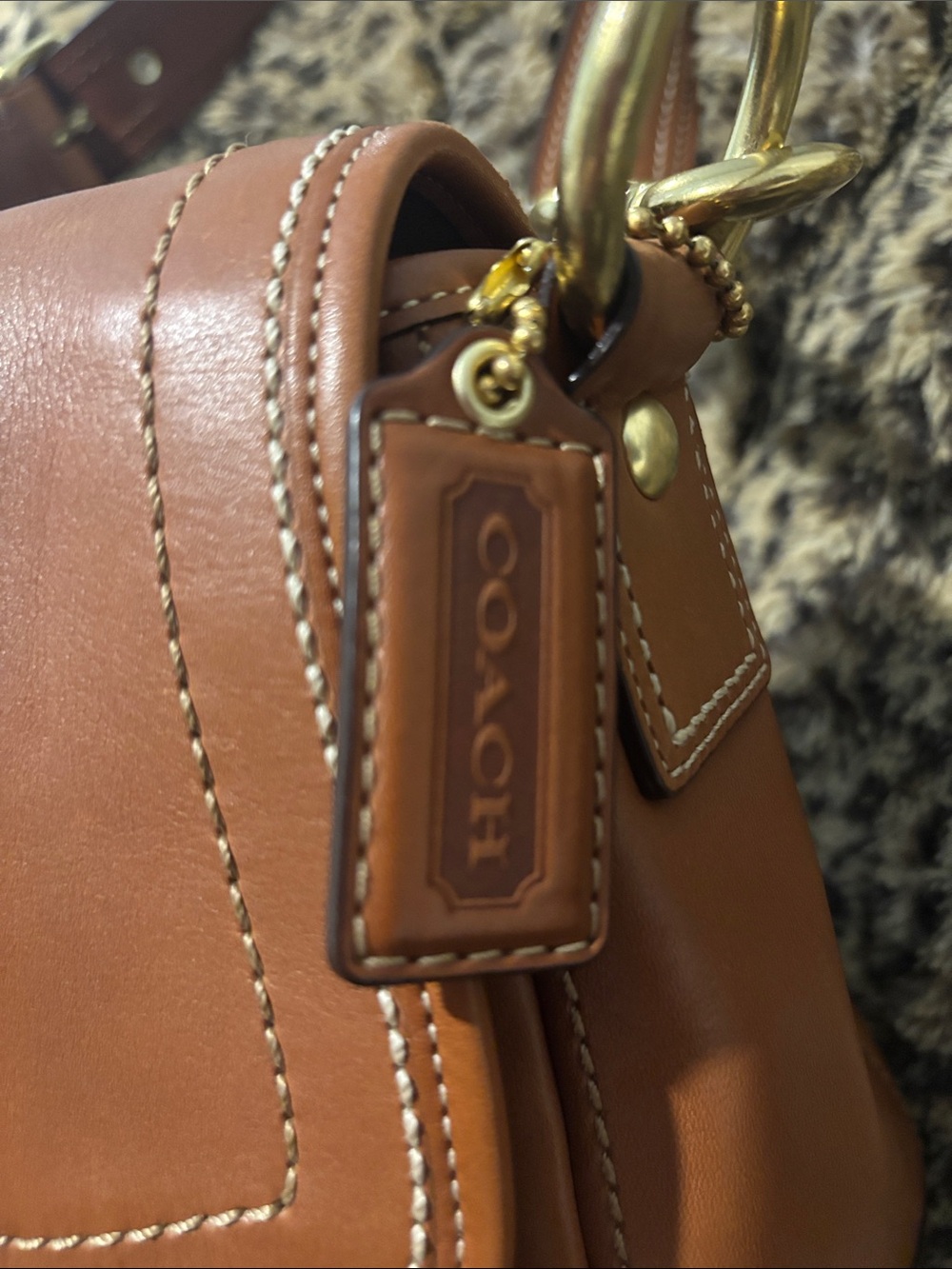 COACH Tan Leather Flap Shoulder Bag - Picture 9 of 15
